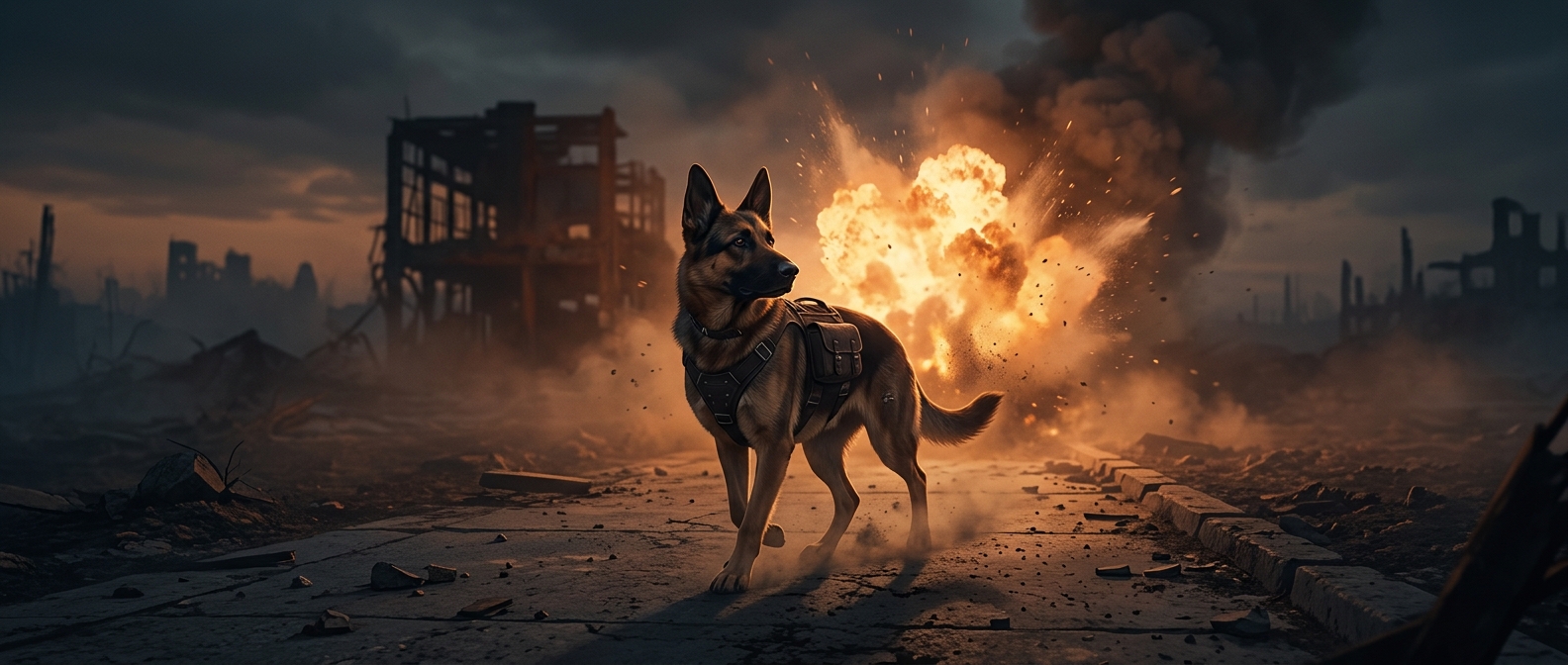 Fallout's Dogmeat can survive a direct mini-nuke hit