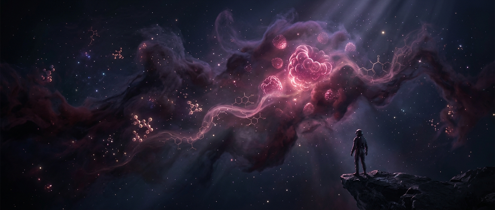 The space cloud containing a raspberry flavor compound