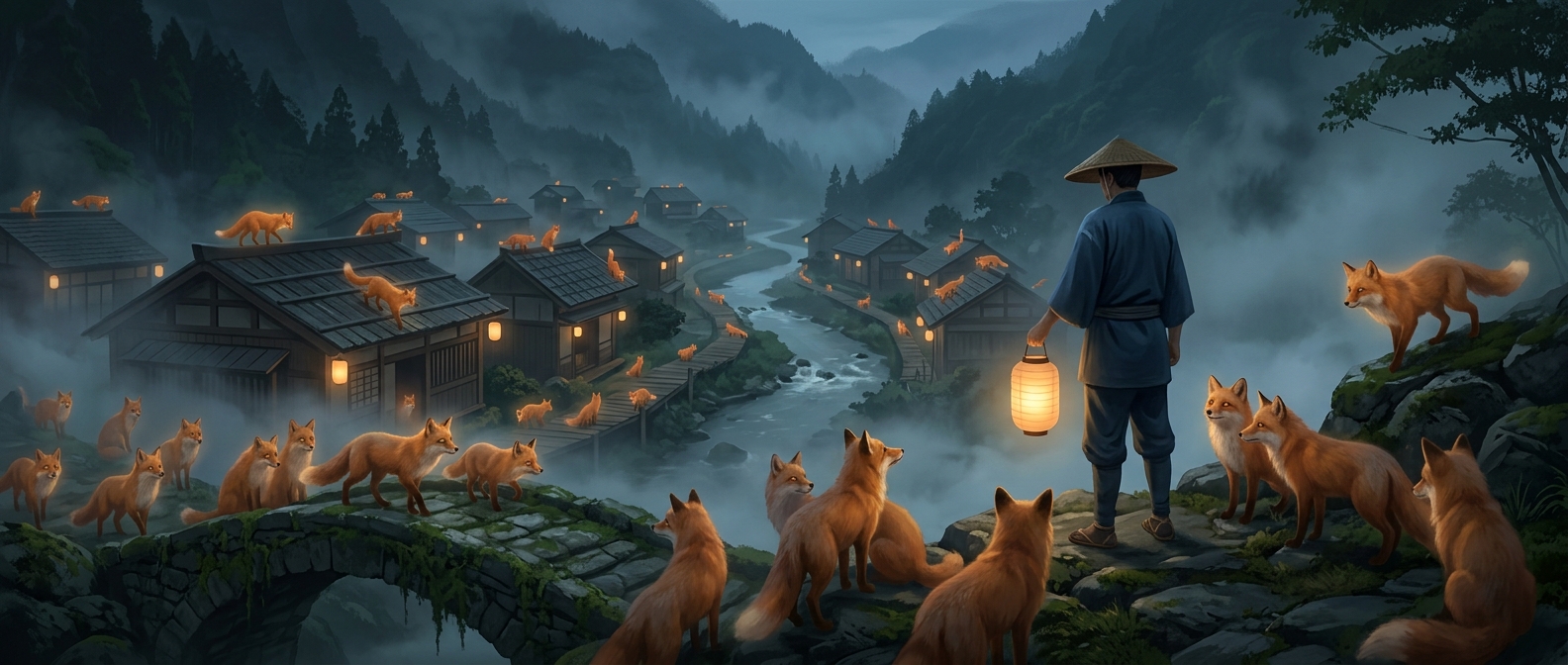 Japan's village where foxes roam freely