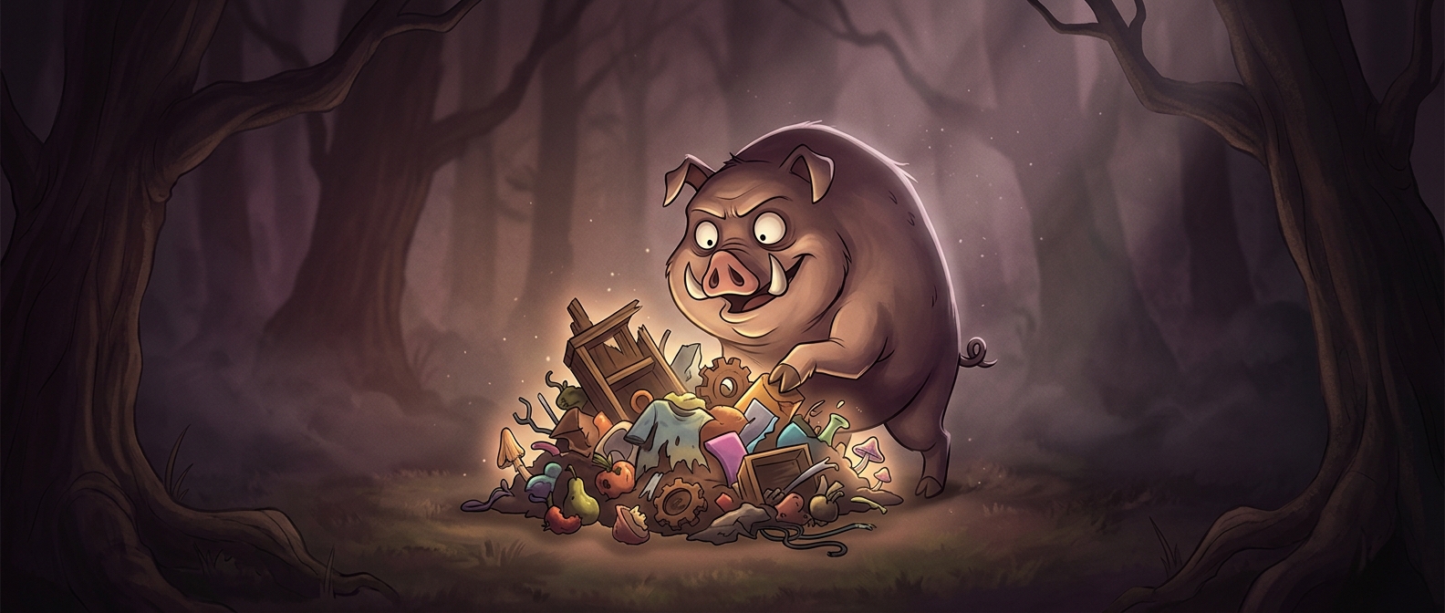 In Don't Starve, pigs will eat your rotten food