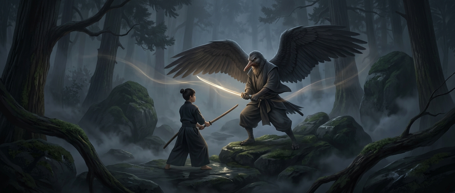Tengu are bird-men who teach swordsmanship