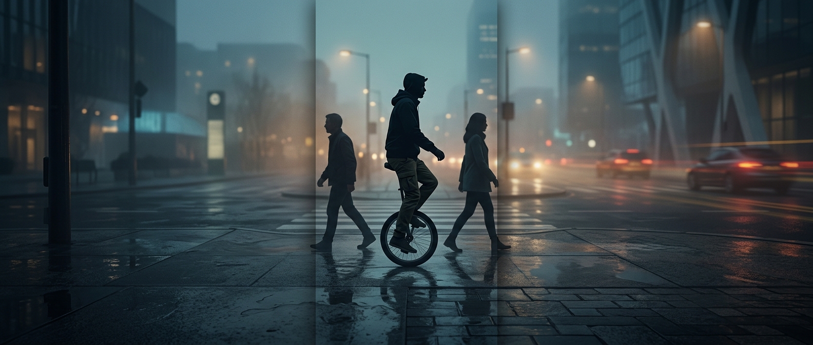 Unicyclists are legally classified as pedestrians