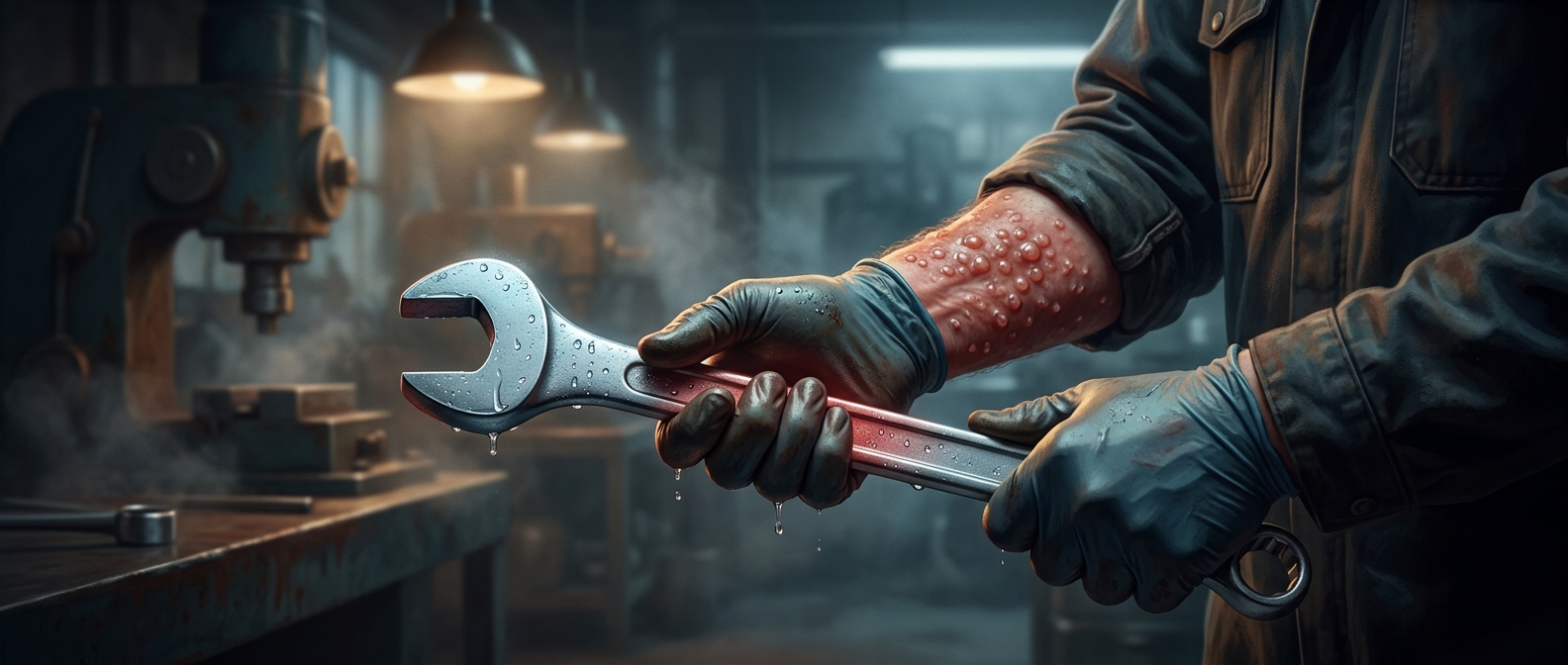 How sweat can turn metal tools into a rash hazard