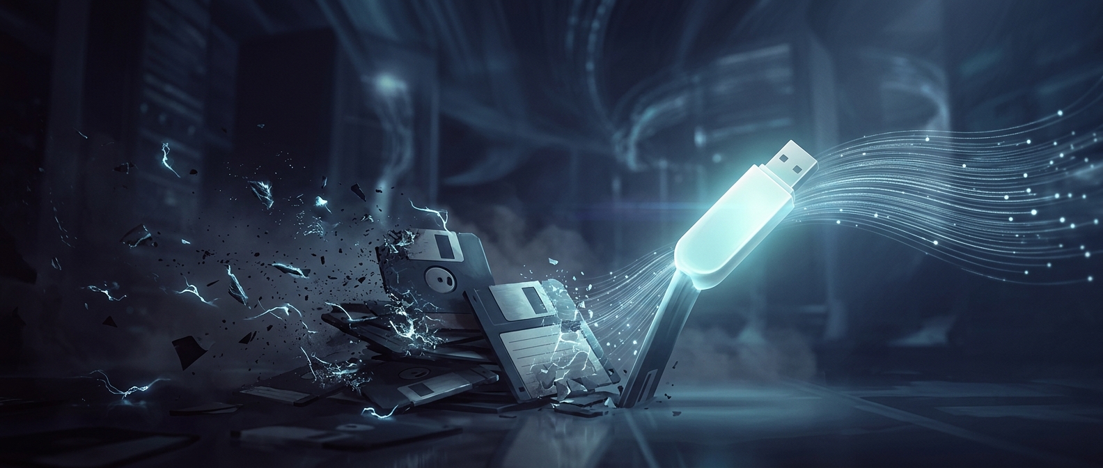 The flash drive was born to replace fragile floppy disks