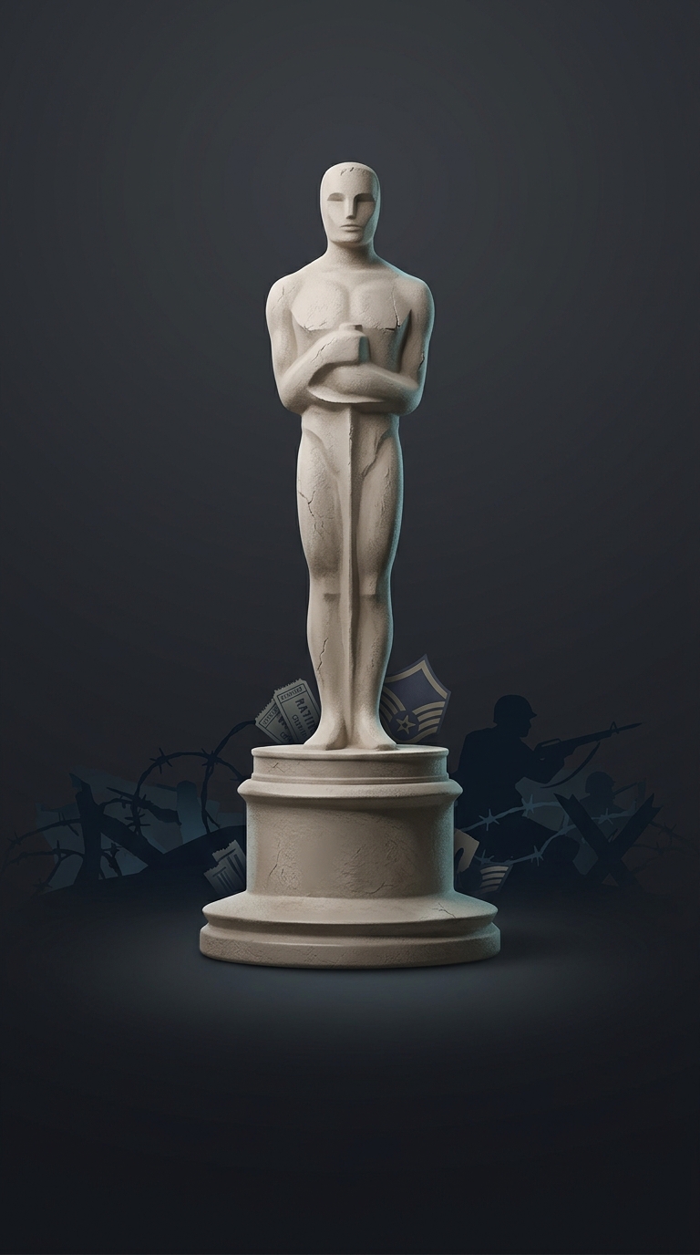 Academy Award statues handed out during World War II were made entirely of painted plaster because of severe metal shortages for the military effort.
