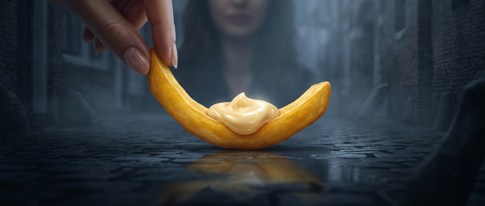 In the Netherlands, fries come buried in mayonnaise