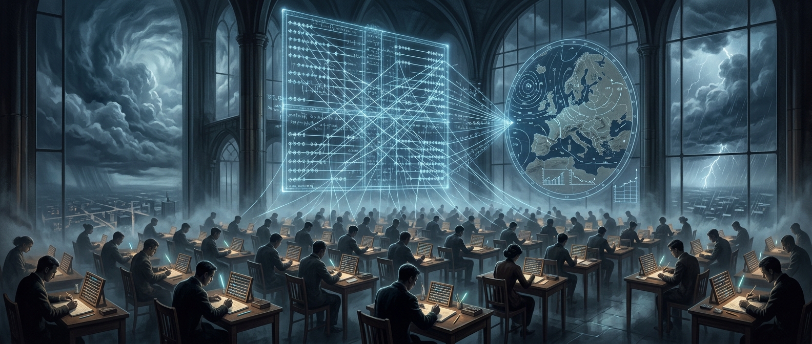 Early weather forecasts used rooms full of human computers