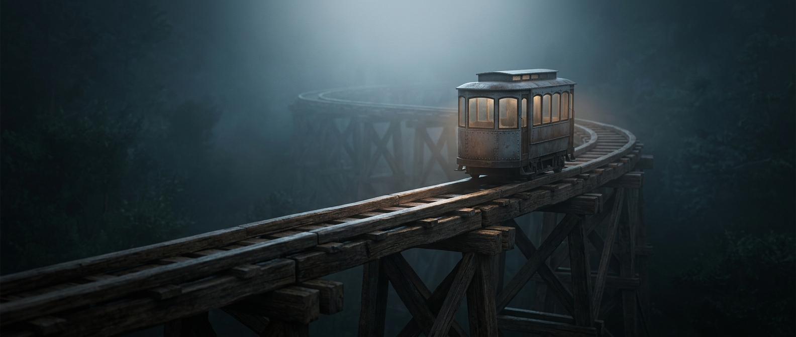 When monorails ran on wooden tracks