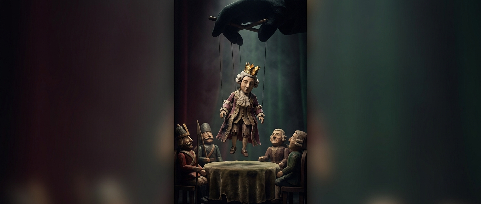 Using tiny wooden dolls to mock the aristocracy