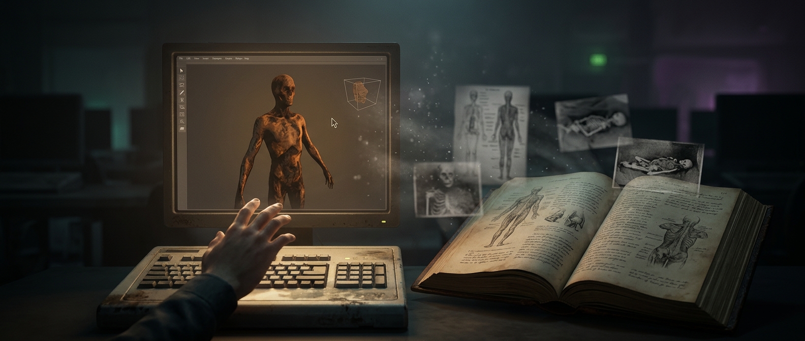 Half-Life 2’s burnt corpse came from a medical book