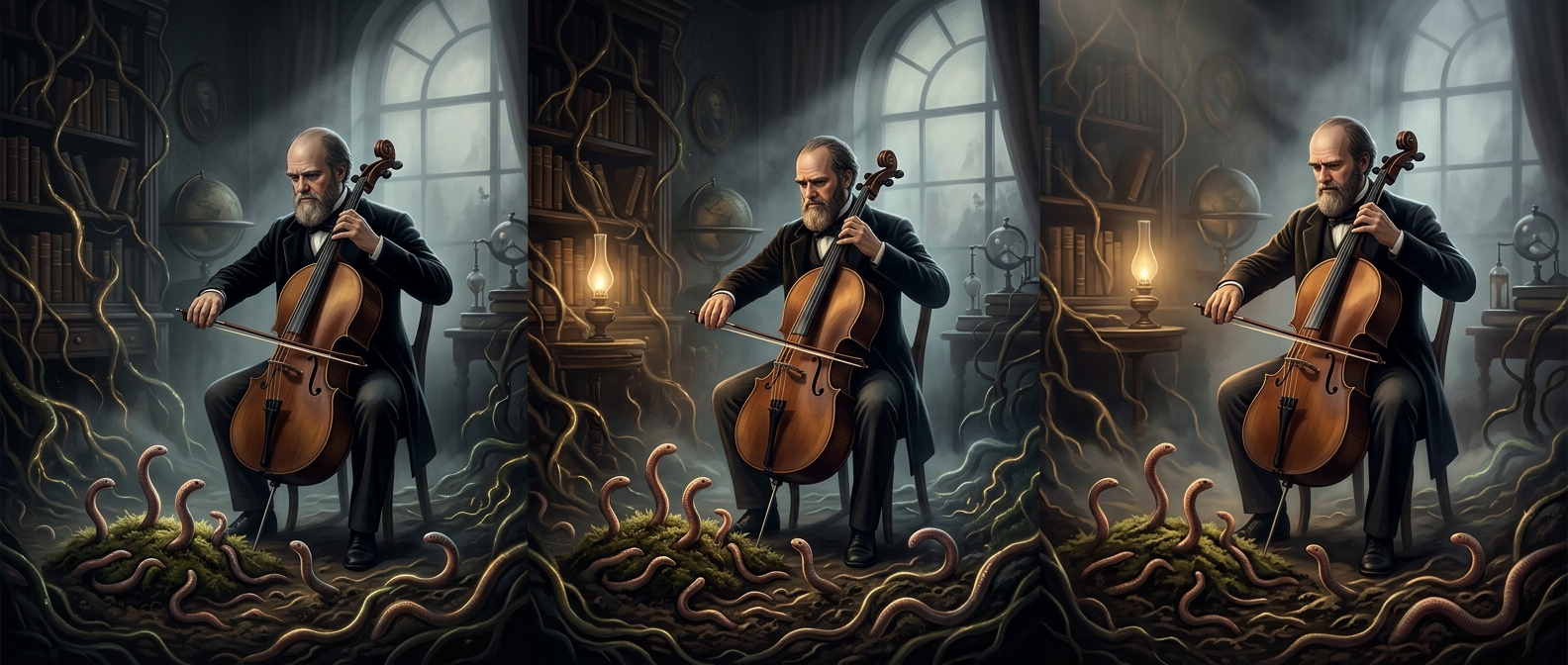 Darwin tested worms with a bassoon