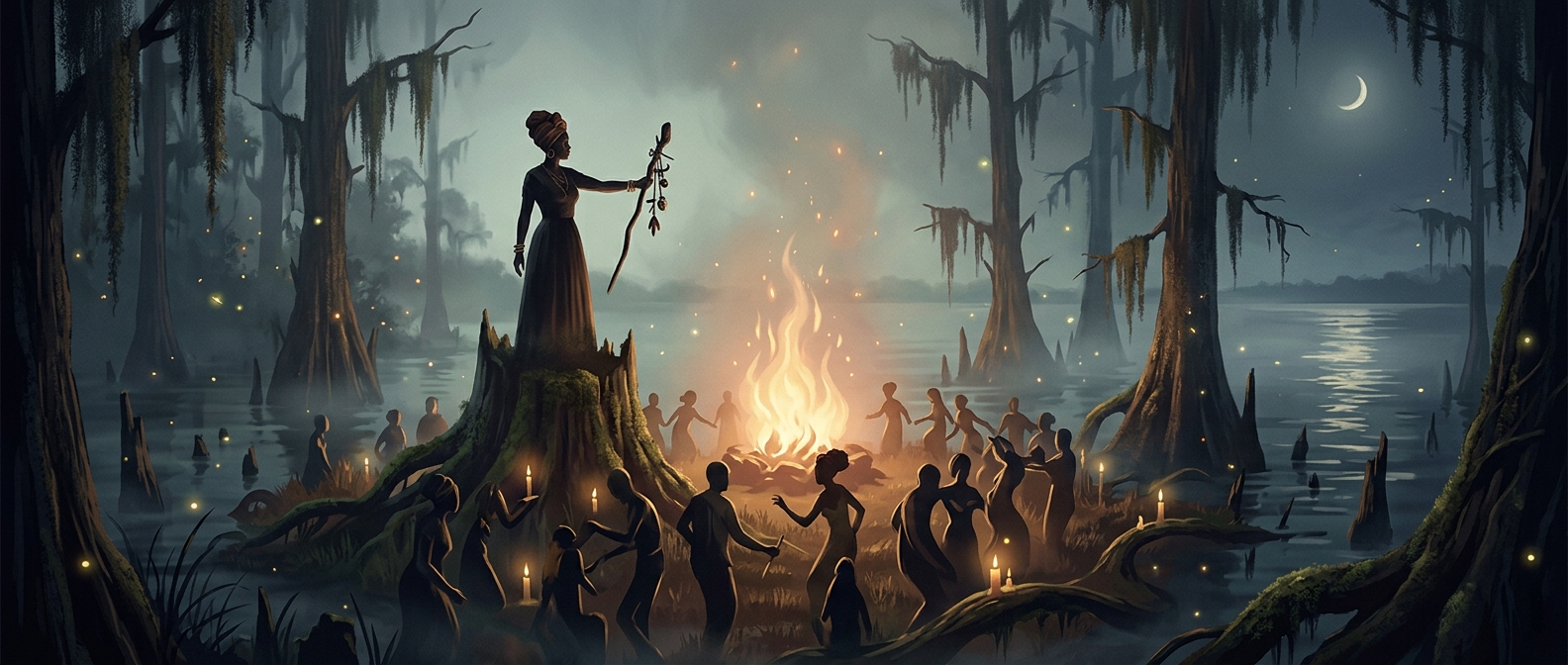 Voodoo queen Marie Laveau hosted massive magical gatherings on the mosquito-infested shores of Lake Pontchartrain