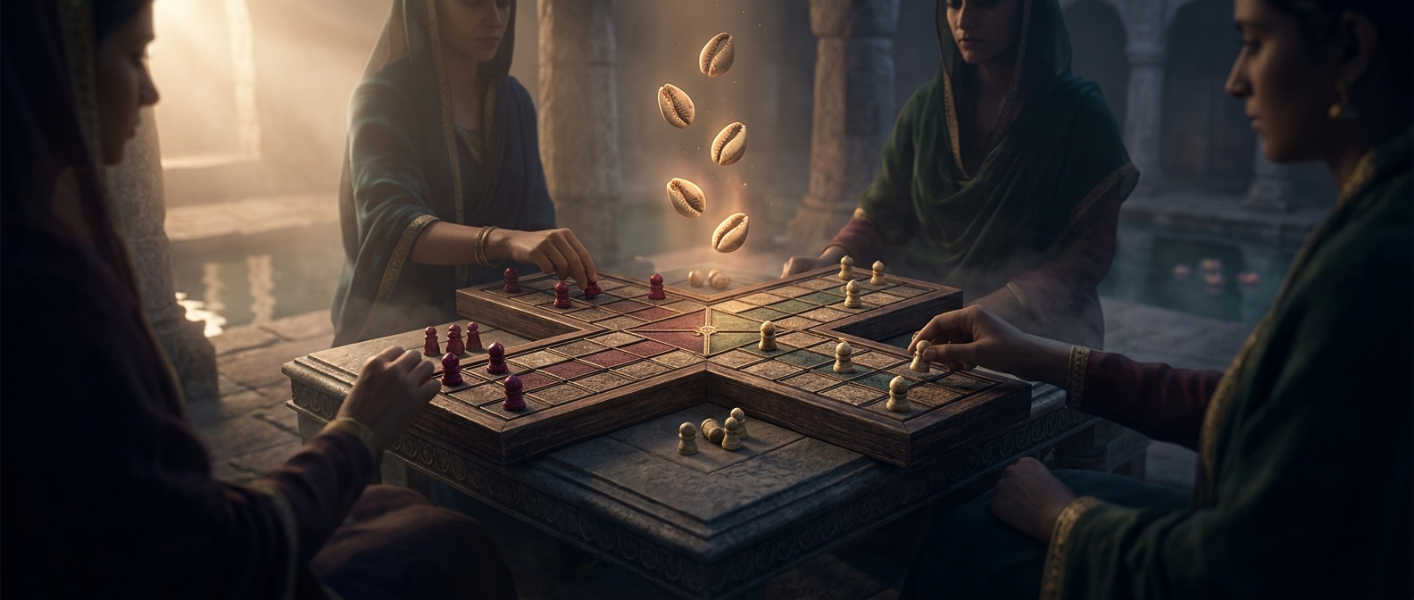 В индийскую игру Пачиси играют на крестообразной доске