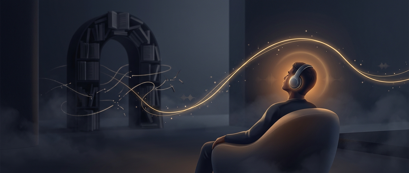 Audiobooks win because reading takes effort