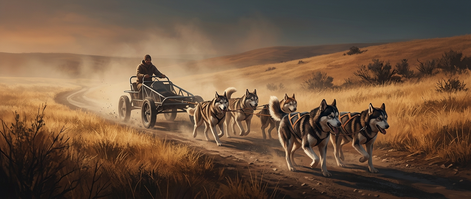 What sled dogs do when the snow melts