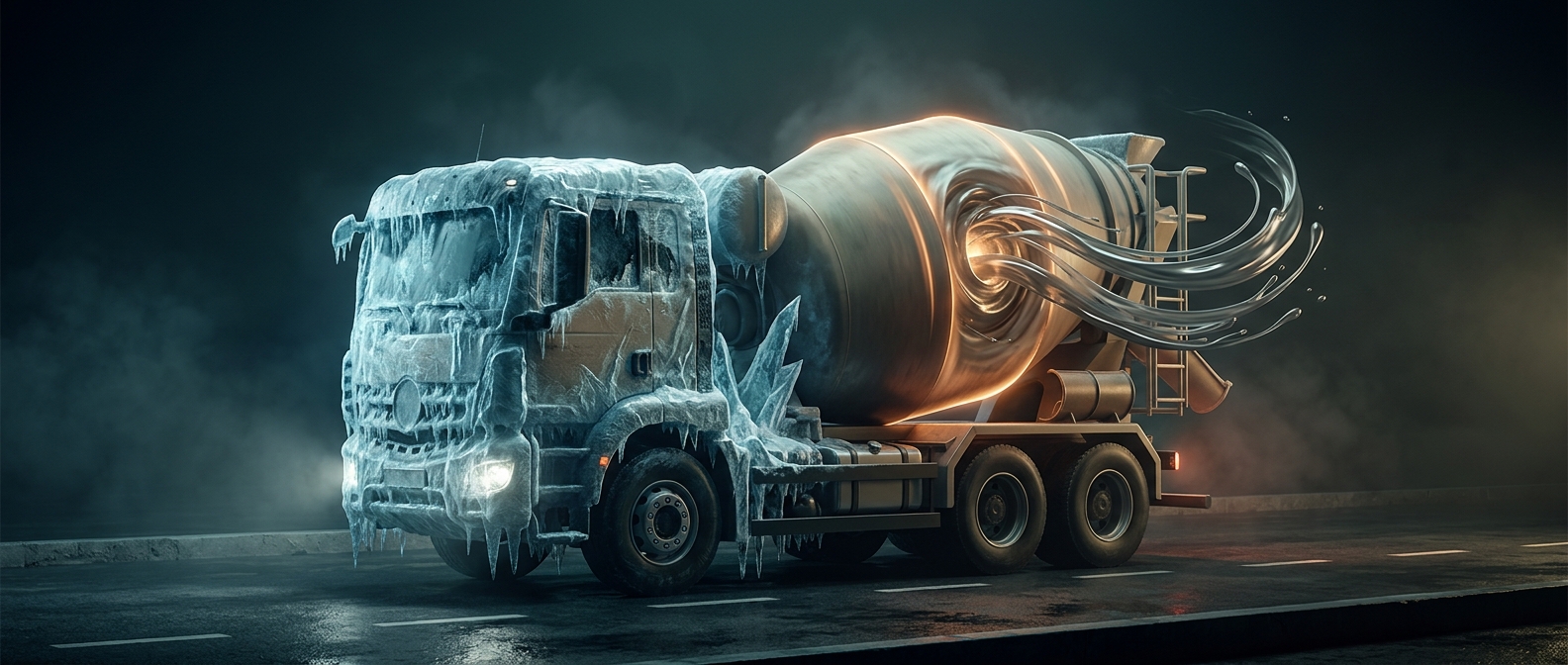 Concrete mixers spin to prevent solidifying