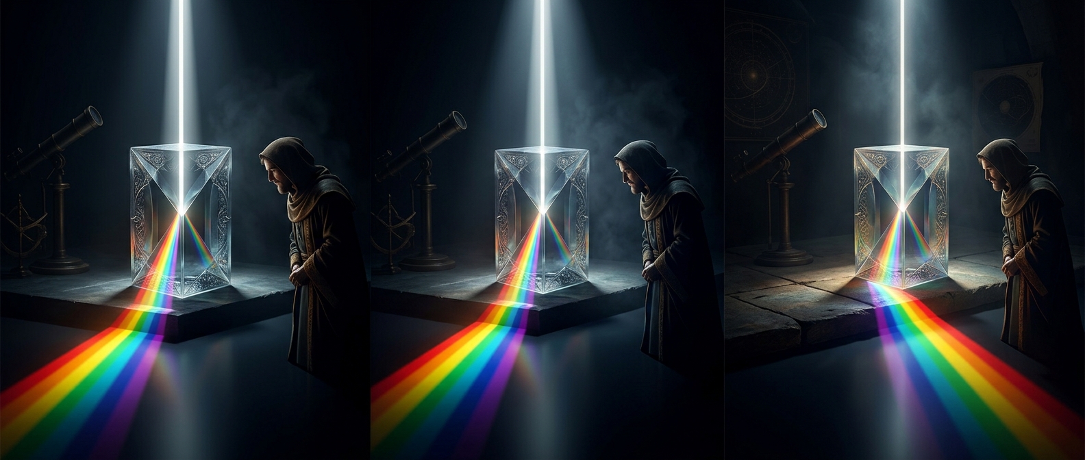 Splitting entirely invisible white light into a highly distinct spectrum of vibrantly colored bands