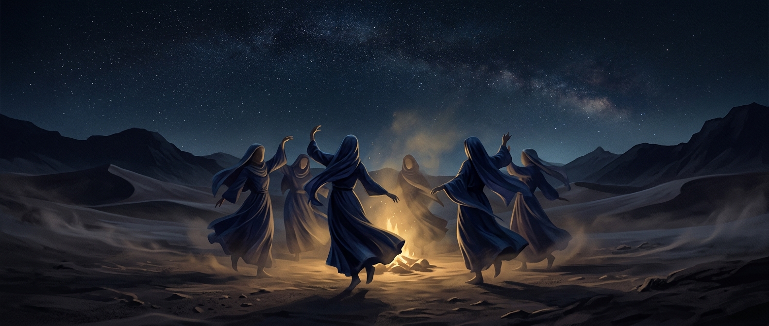 Therapeutae danced all night in the desolate desert