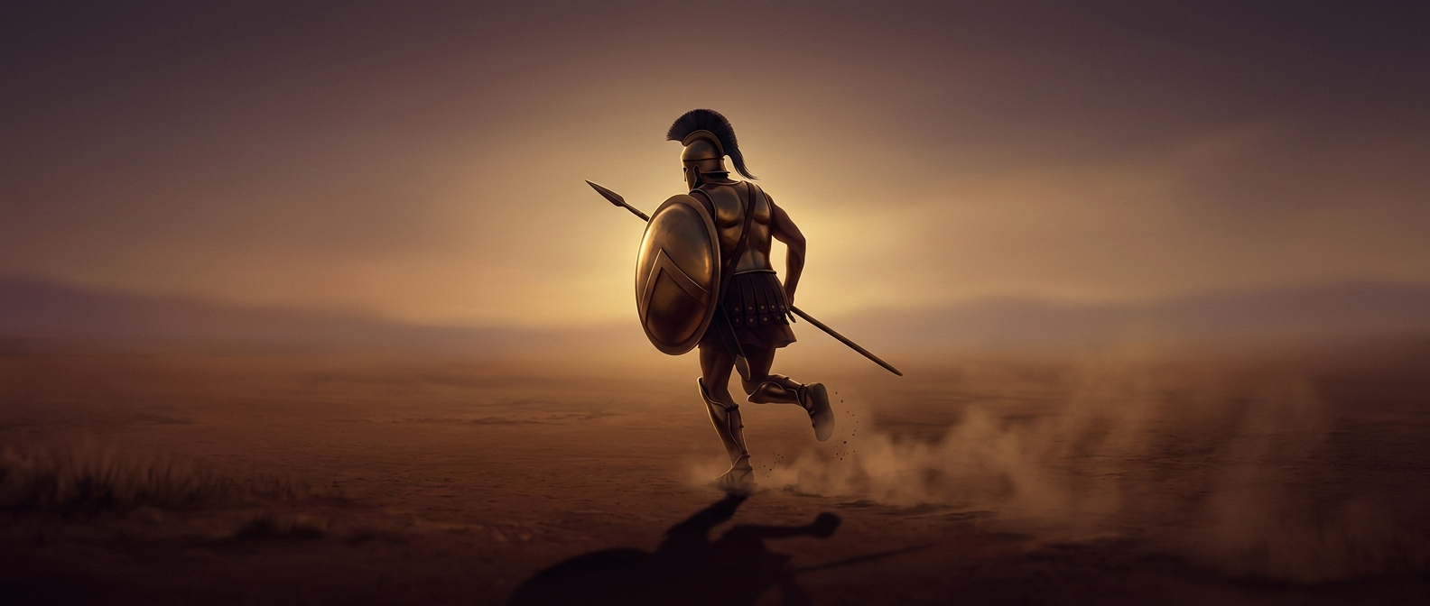 Ancient athletes raced in full armor