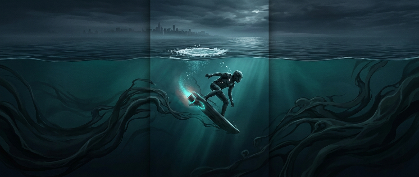 Why jetboards sink when they stop moving