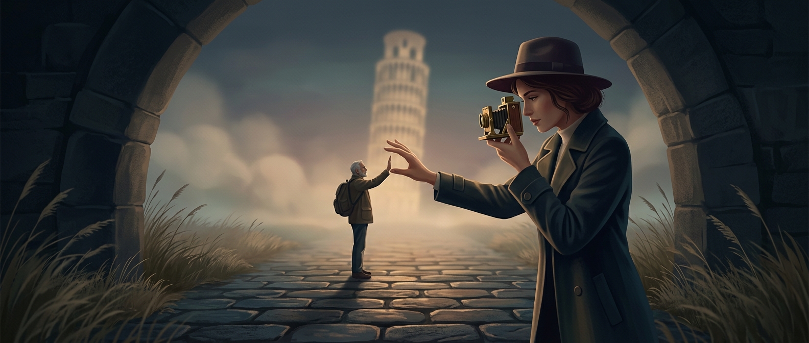 Туристическая фотография исторически опирается на принудительную перспективу