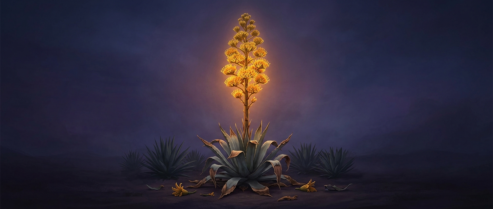 Why agave blooms once and then dies