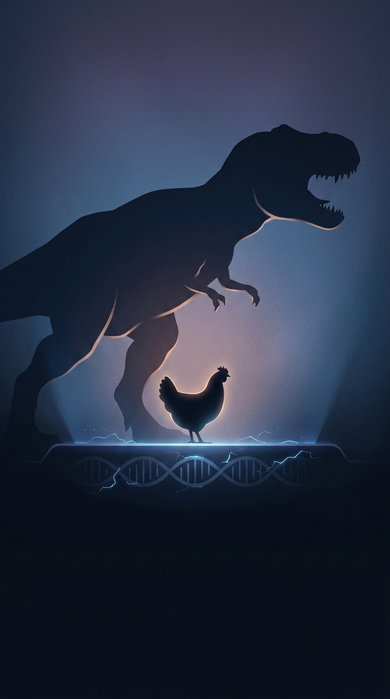 According to modern genetics, which everyday animal wandering around today is basically a tiny Tyrannosaurus rex?