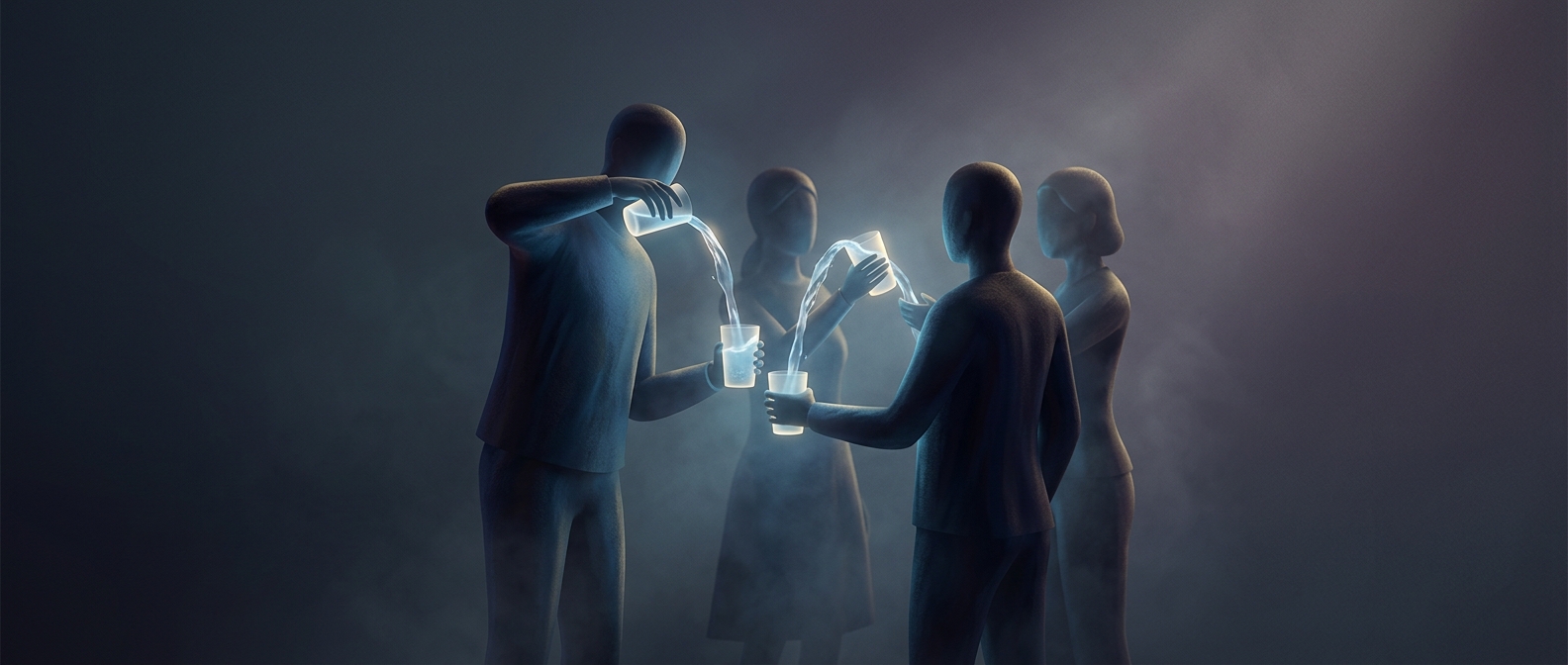 Why drinking from a waterfall becomes a group decision