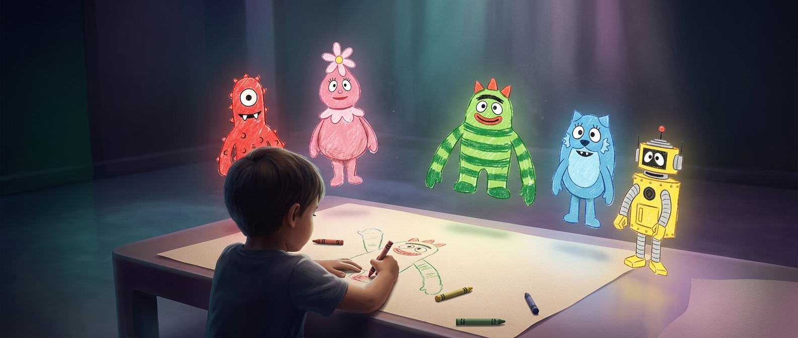 Why Yo Gabba Gabba's monsters look child-drawn