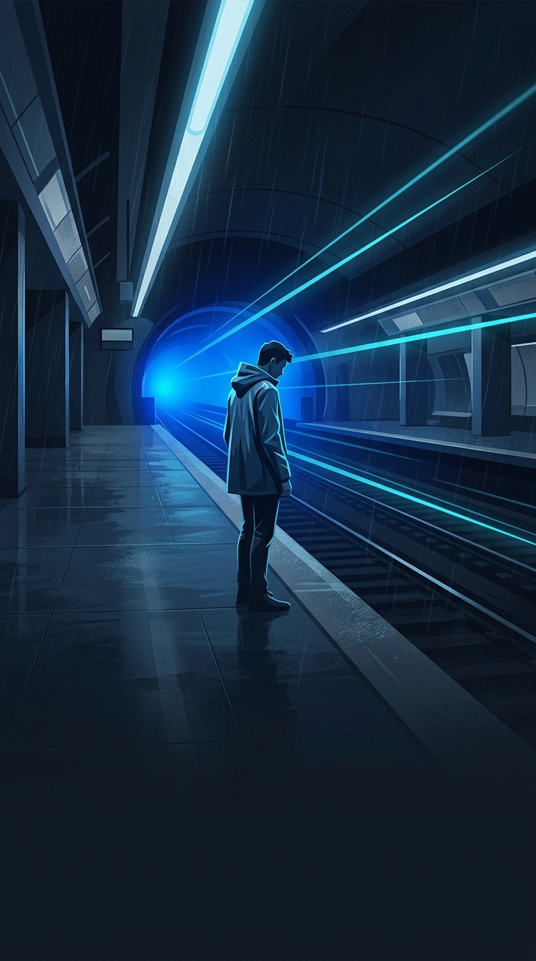Why do train stations in cities like Tokyo and London install mysterious bright blue lights at the ends of platforms?