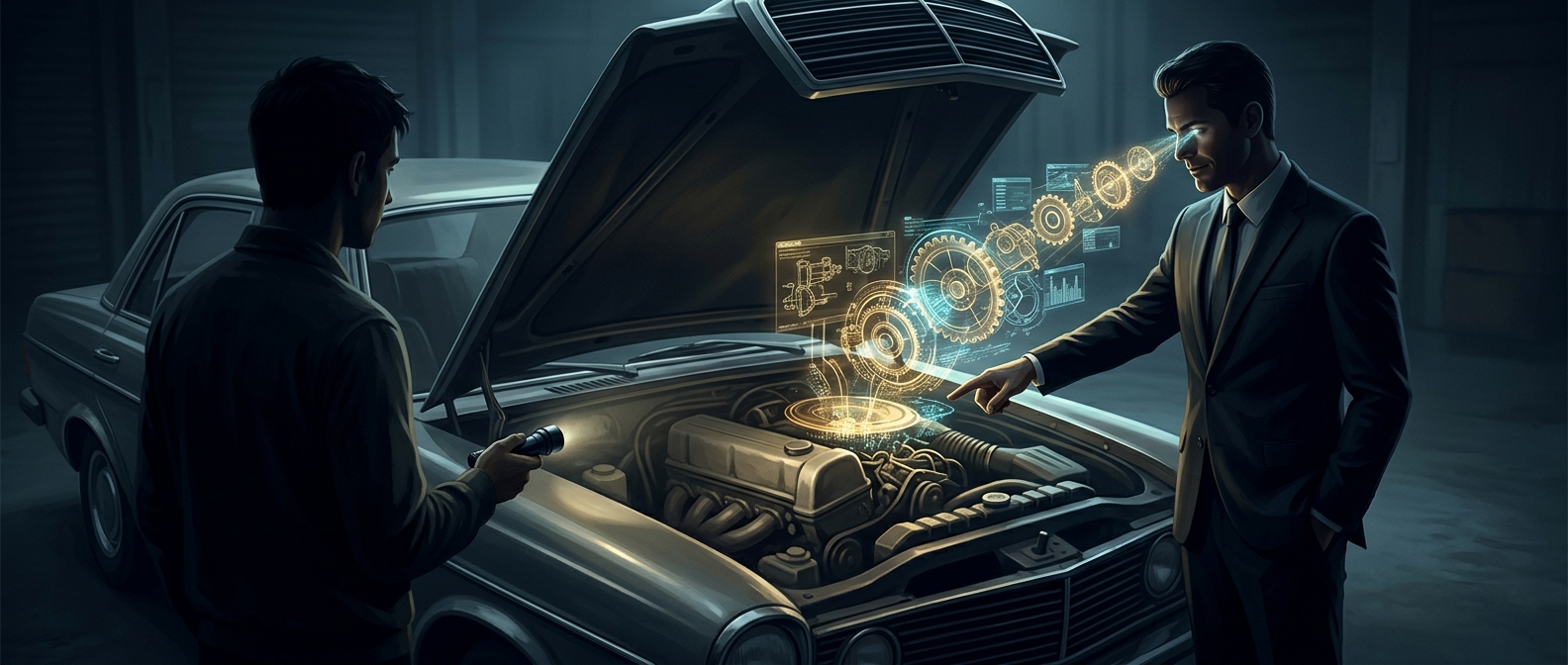 Used car salesmen know way more about the engine