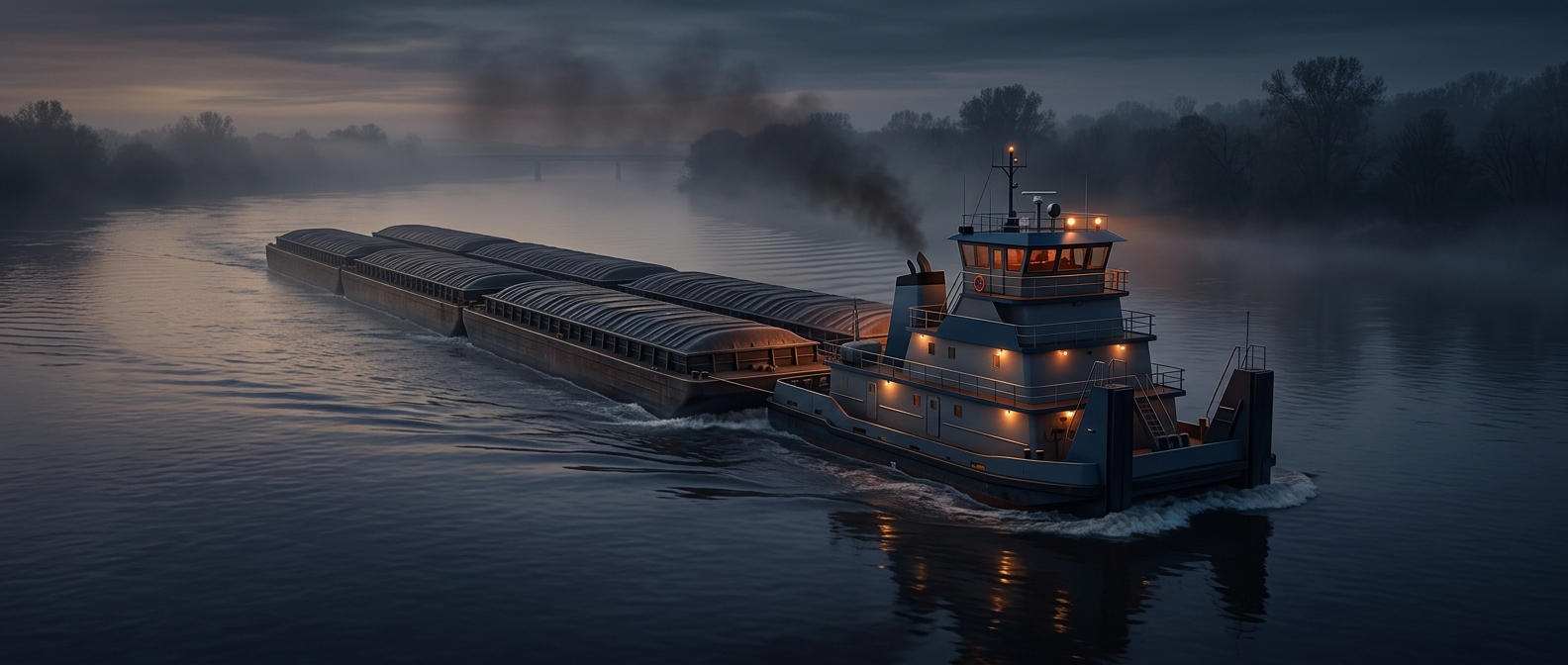 Why river towboats push their barges