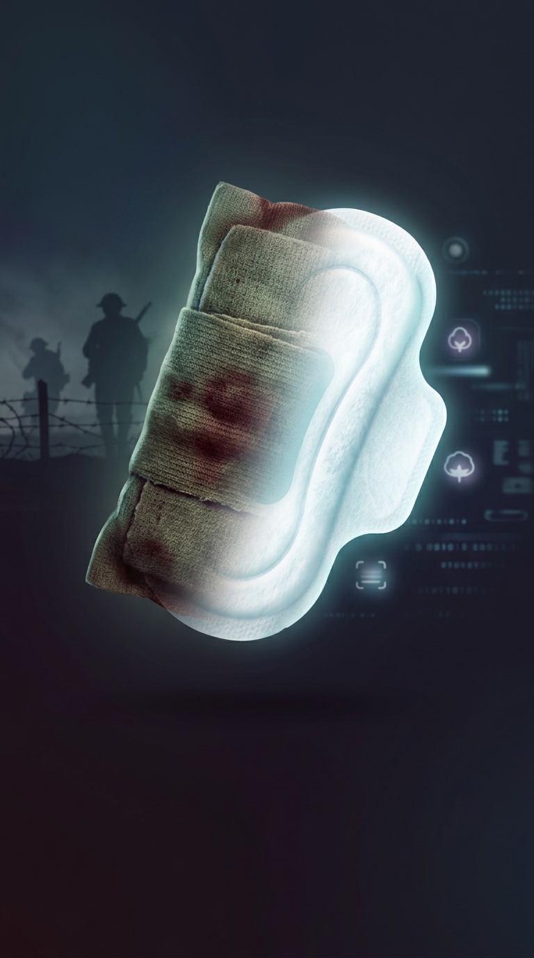 Which everyday personal care product was originally invented as a cheap battlefield bandage during World War I?