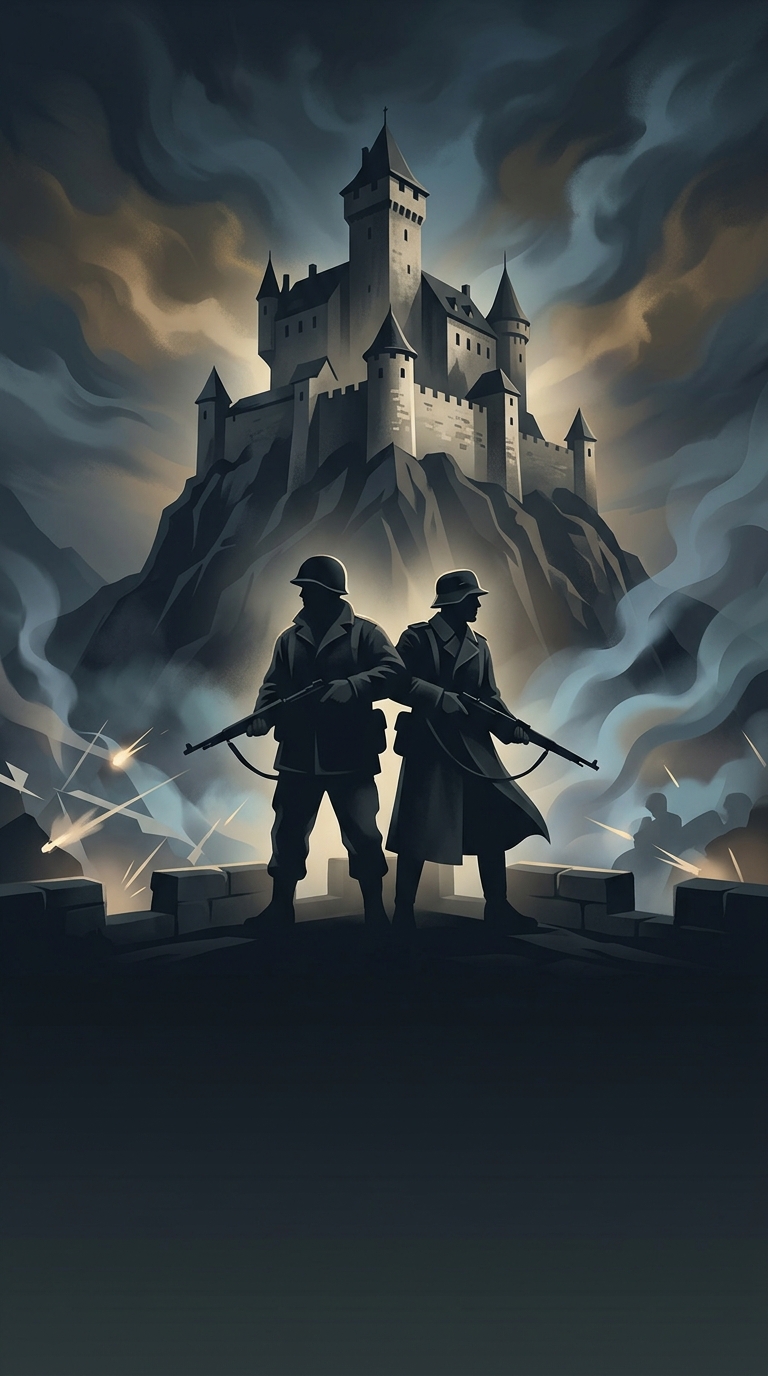 American soldiers fought alongside soldiers from the German Wehrmacht to defend a medieval Austrian castle against an attacking force of the Waffen-SS during the final chaotic days of World War II in May 1945.