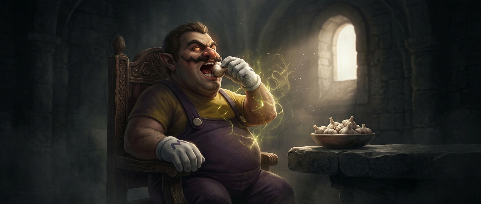 Why Wario eats whole cloves of raw garlic