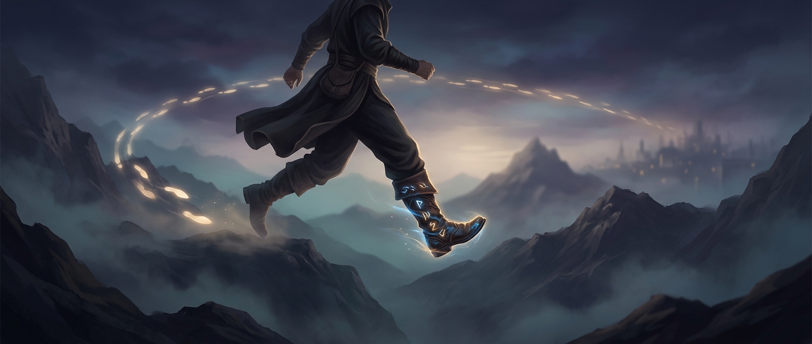 Magical boots cover seven leagues per pace