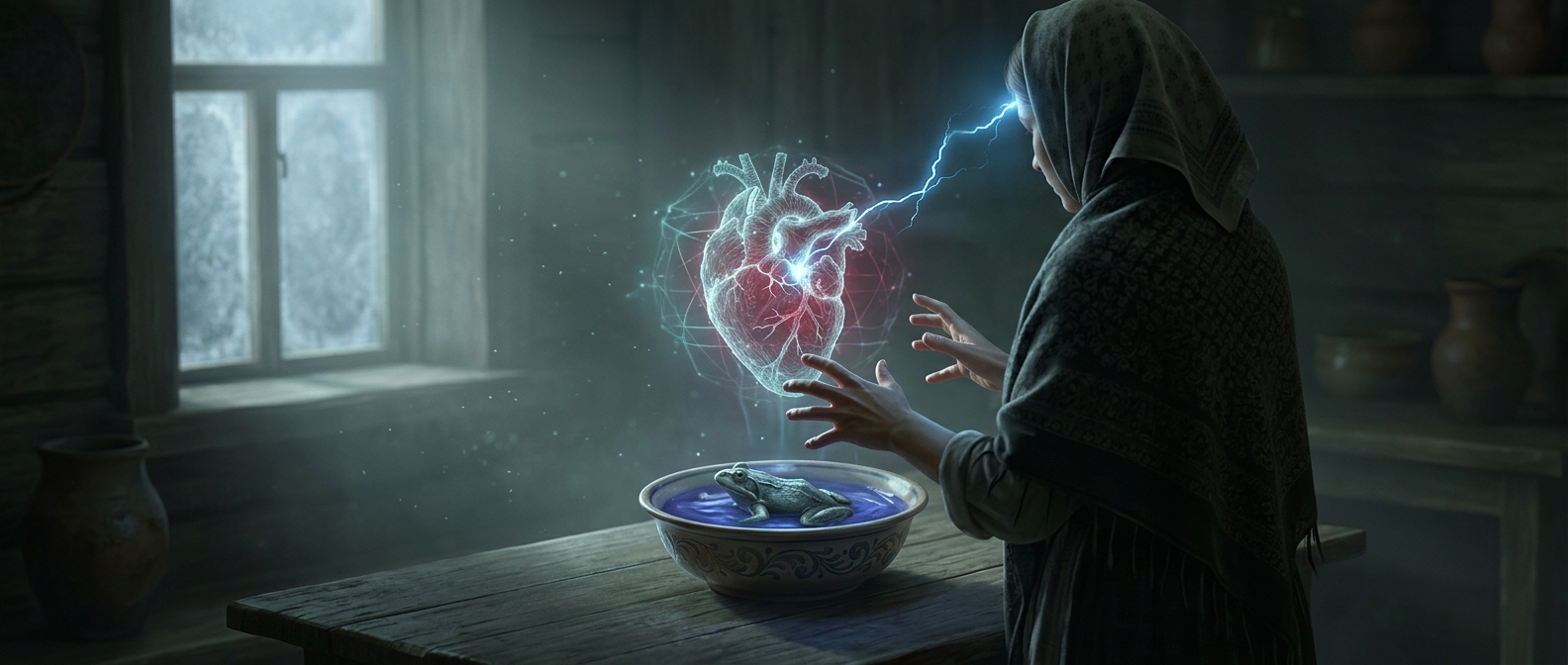 Russian housewife stopped a frog heart with her mind