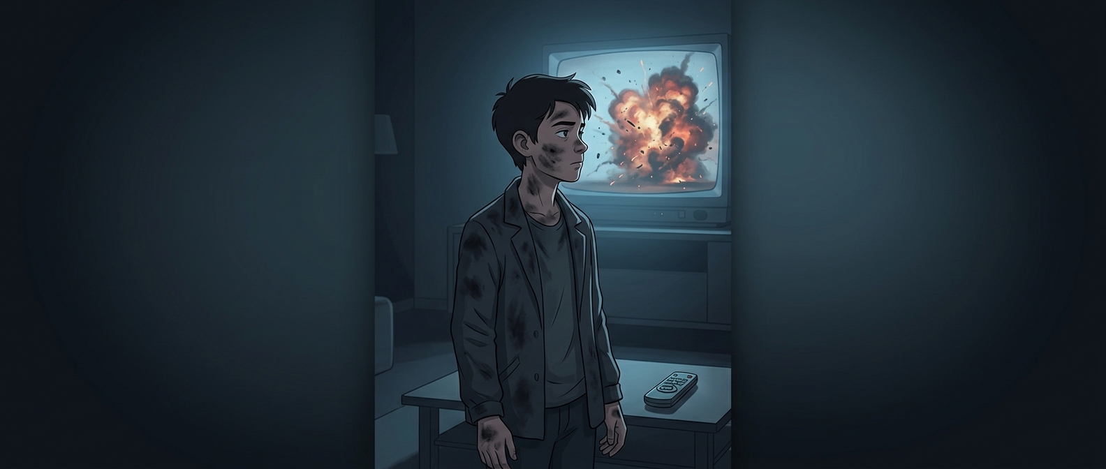 Why cartoon explosions leave only black soot
