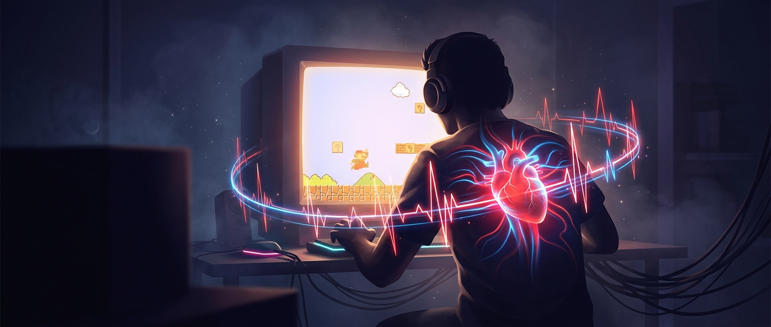 A Super Mario speedrunner's heart rate topped 170