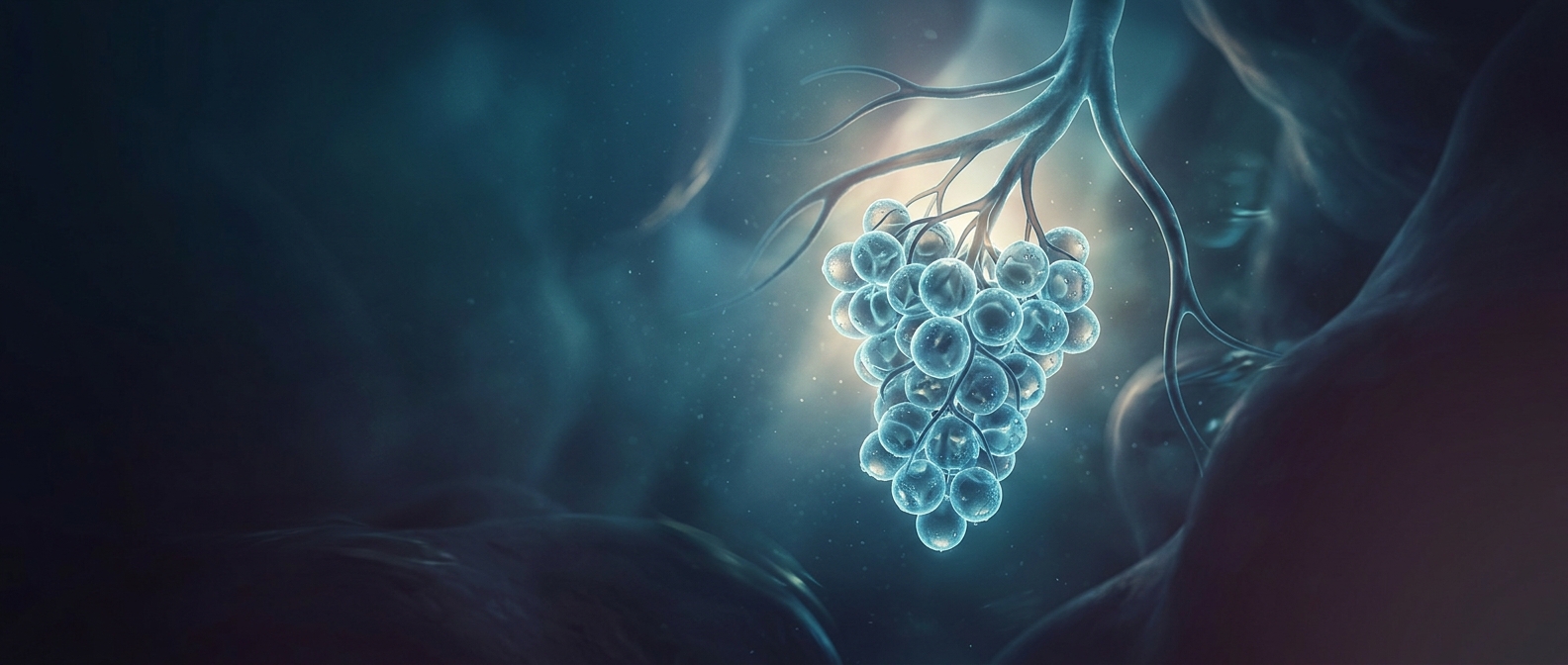 Microscopic alveoli resemble tight clusters of grapes