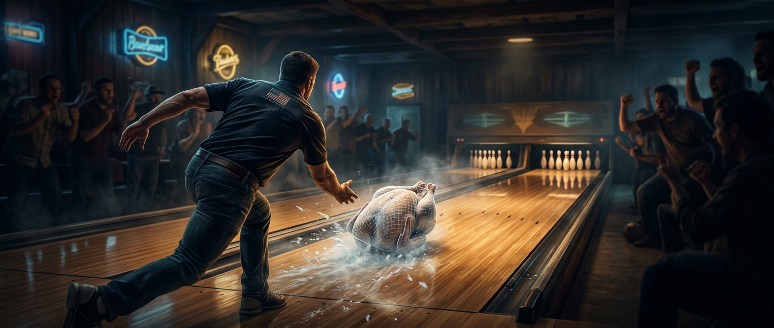 When bowling balls are frozen turkeys