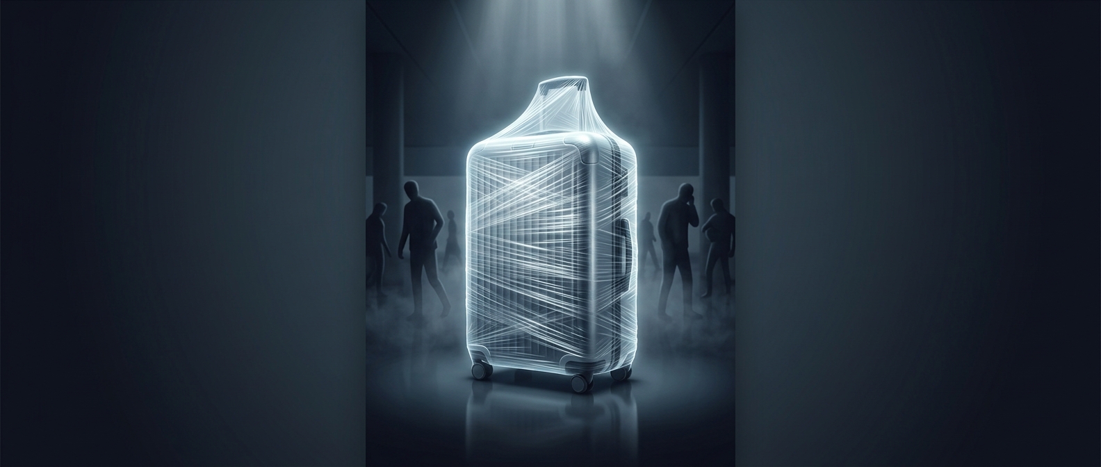 Plastic wrapping luggage deters opportunistic thieves