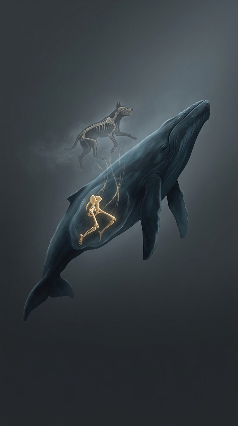 Whales possess tiny, completely useless pelvic bones floating deep inside their massive blubber, a bizarre anatomical leftover from their ancient land-dwelling ancestors.