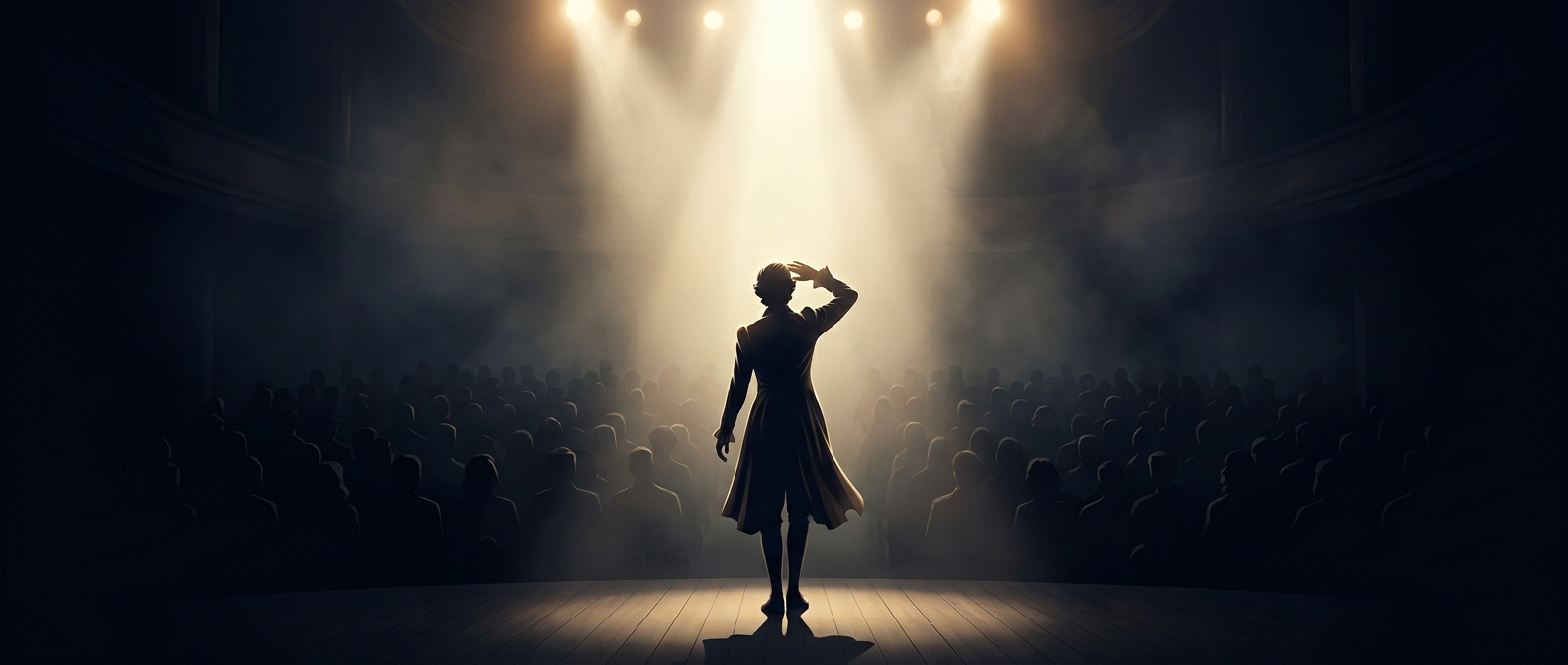 Why performers can barely see the audience