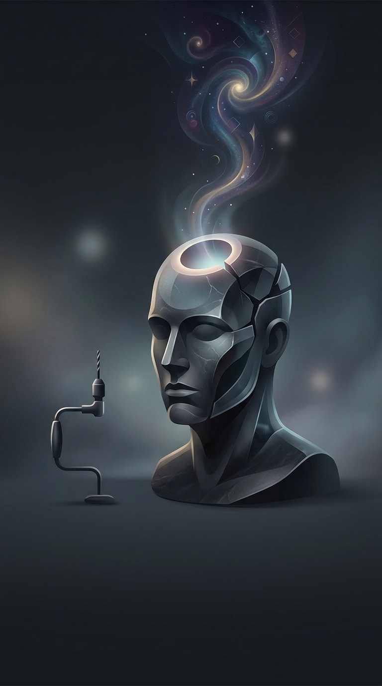 Bart Hughes was a Dutch librarian in the 1960s who decided the key to reaching a permanent state of higher mystical consciousness was to literally drill a hole into his own skull using a dentist's drill.