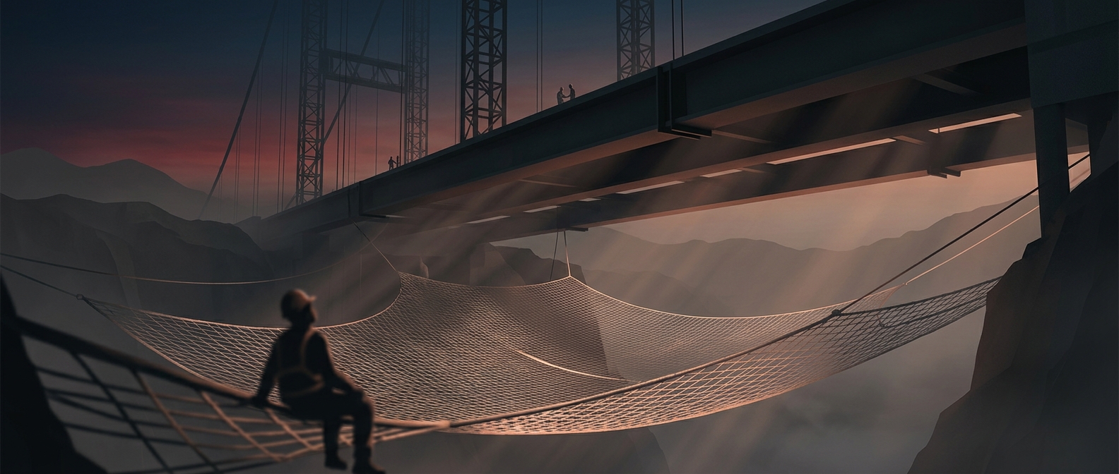 Giant safety net saved numerous lives during bridge assembly