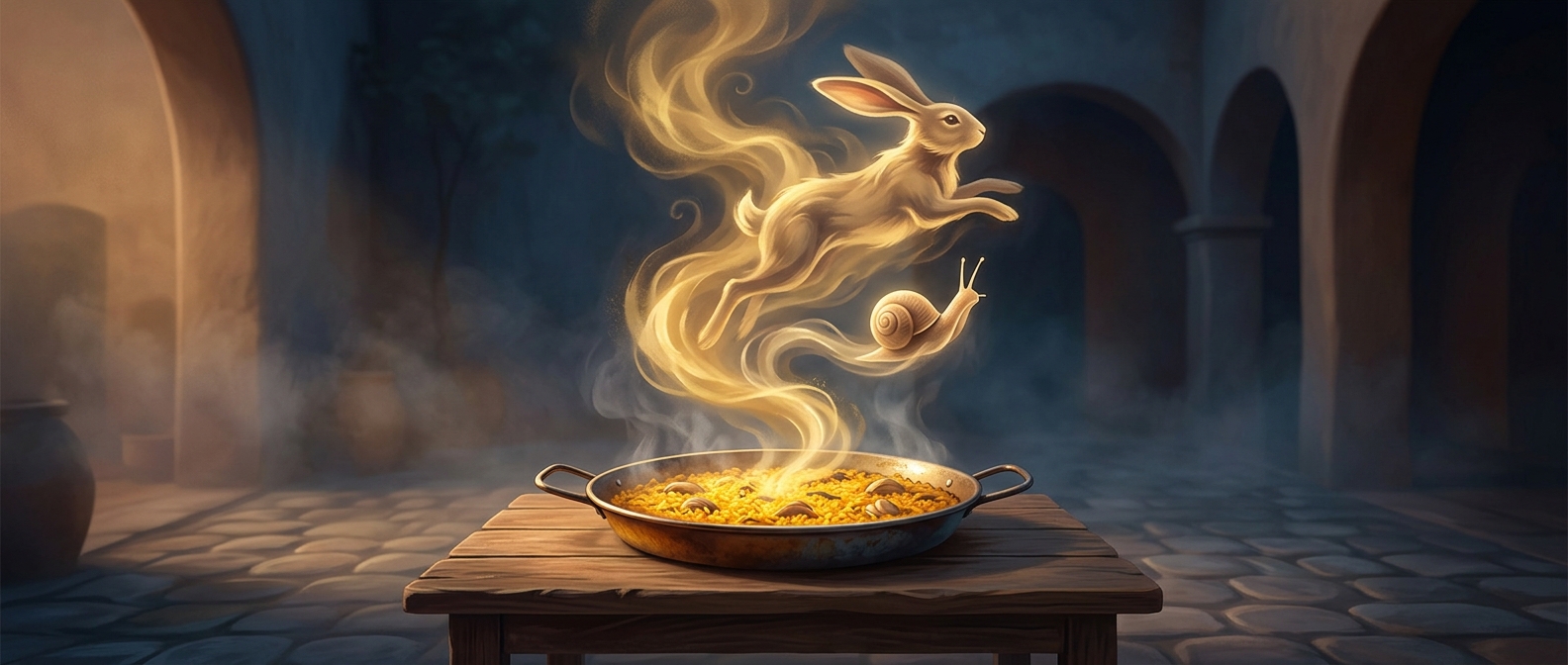 Real paella uses rabbit and snails