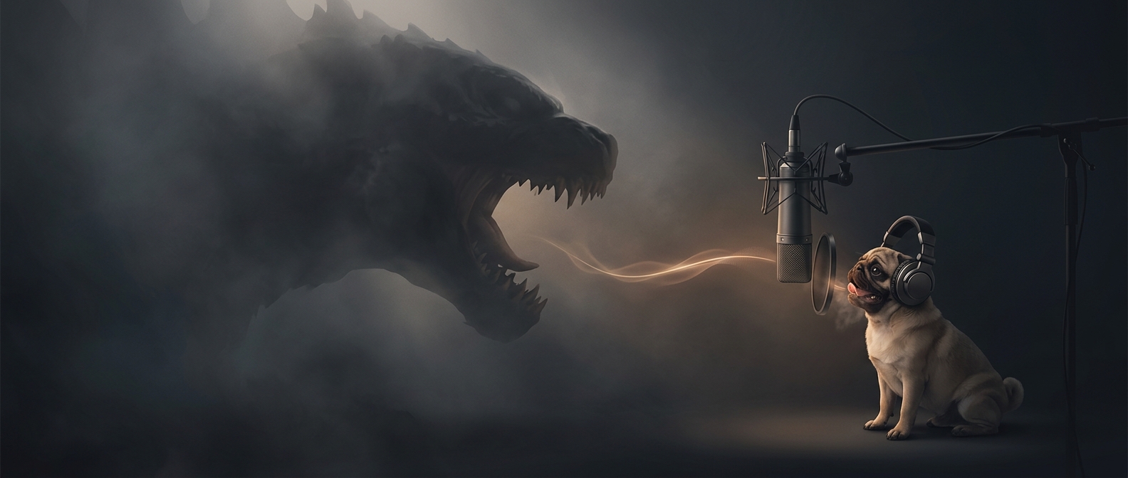 Demonic movie growls can come from snorting pugs