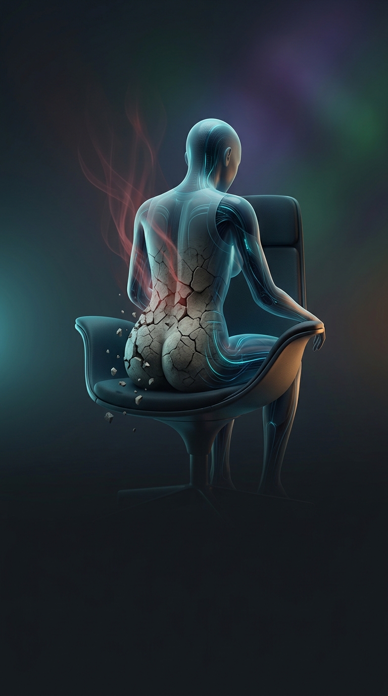 How does working at a desk all day cause a bizarre modern syndrome known as dead butt?