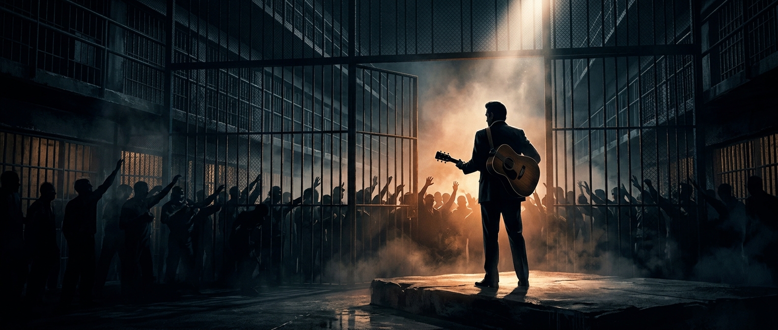 Johnny Cash performed a legendary music concert in a prison